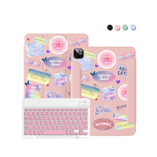 ฝาพับคีย์บอร์ดไร้สายสำหรับ iPad / Android - Aespa Girls Pack