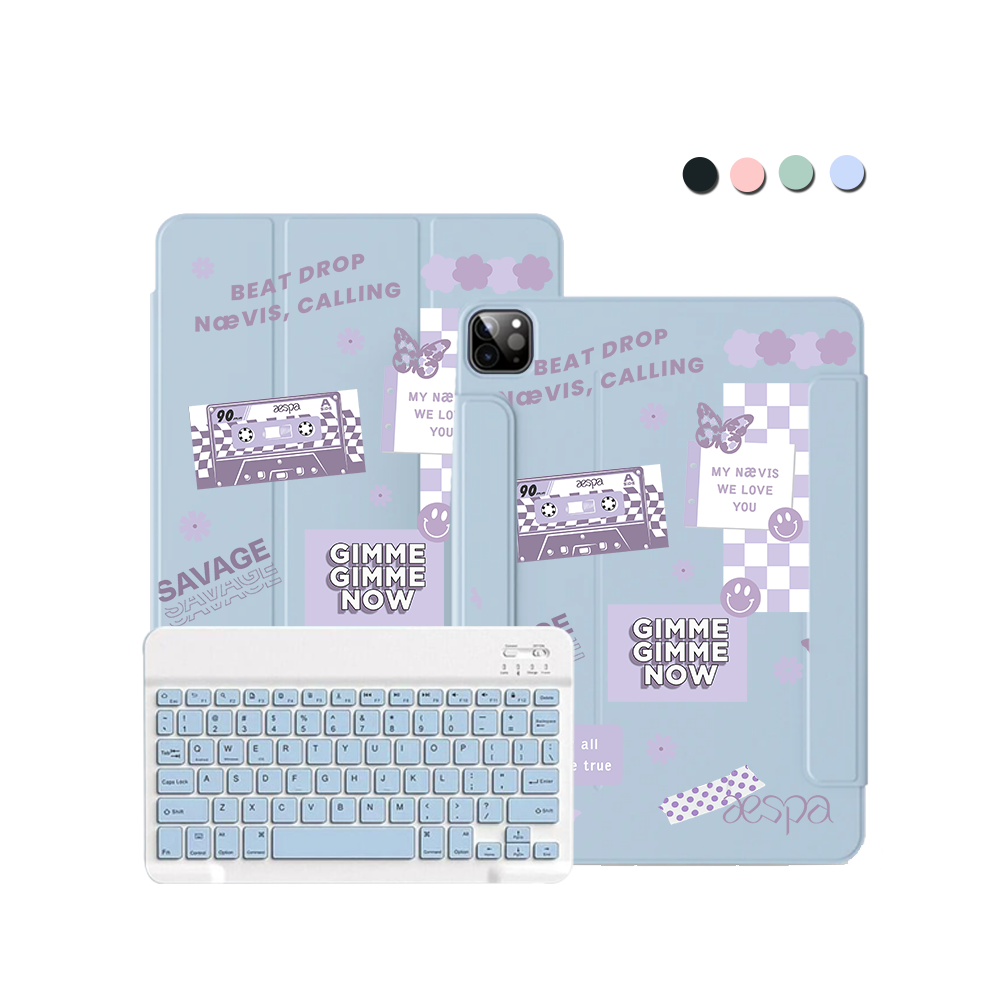 ฝาพับคีย์บอร์ดไร้สายสำหรับ iPad / Android - สติ๊กเกอร์ Aespa