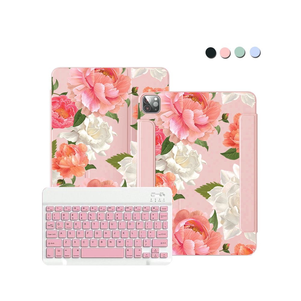 ฝาพับคีย์บอร์ดไร้สายสำหรับ iPad / Android Tab - August Peony