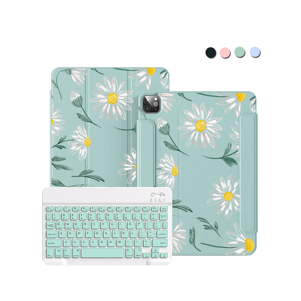 ฝาพับคีย์บอร์ดไร้สายสำหรับ iPad / Android Tab - April Daisy