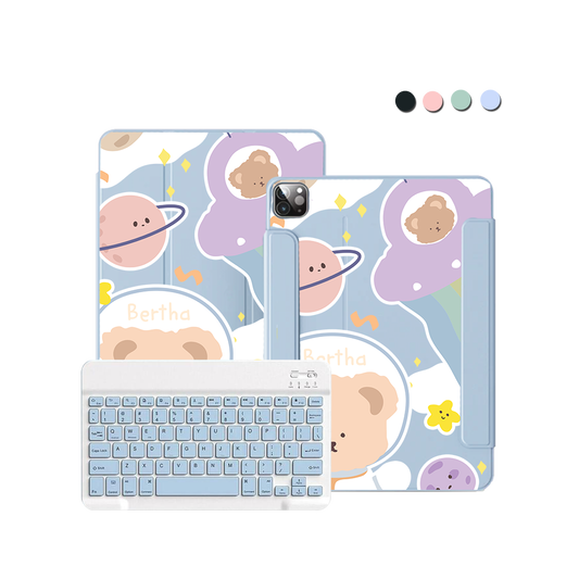 ฝาพับคีย์บอร์ดไร้สายสำหรับ iPad / Android - Astro Bear