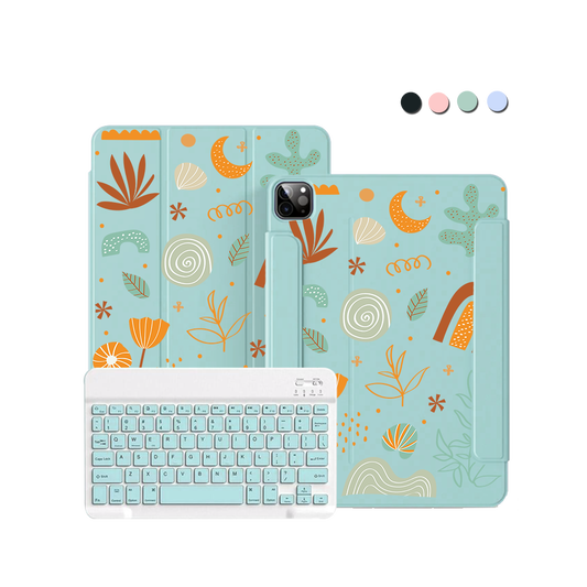 ฝาพับคีย์บอร์ดไร้สายสำหรับ iPad / Android Tab - Autumn Botanical