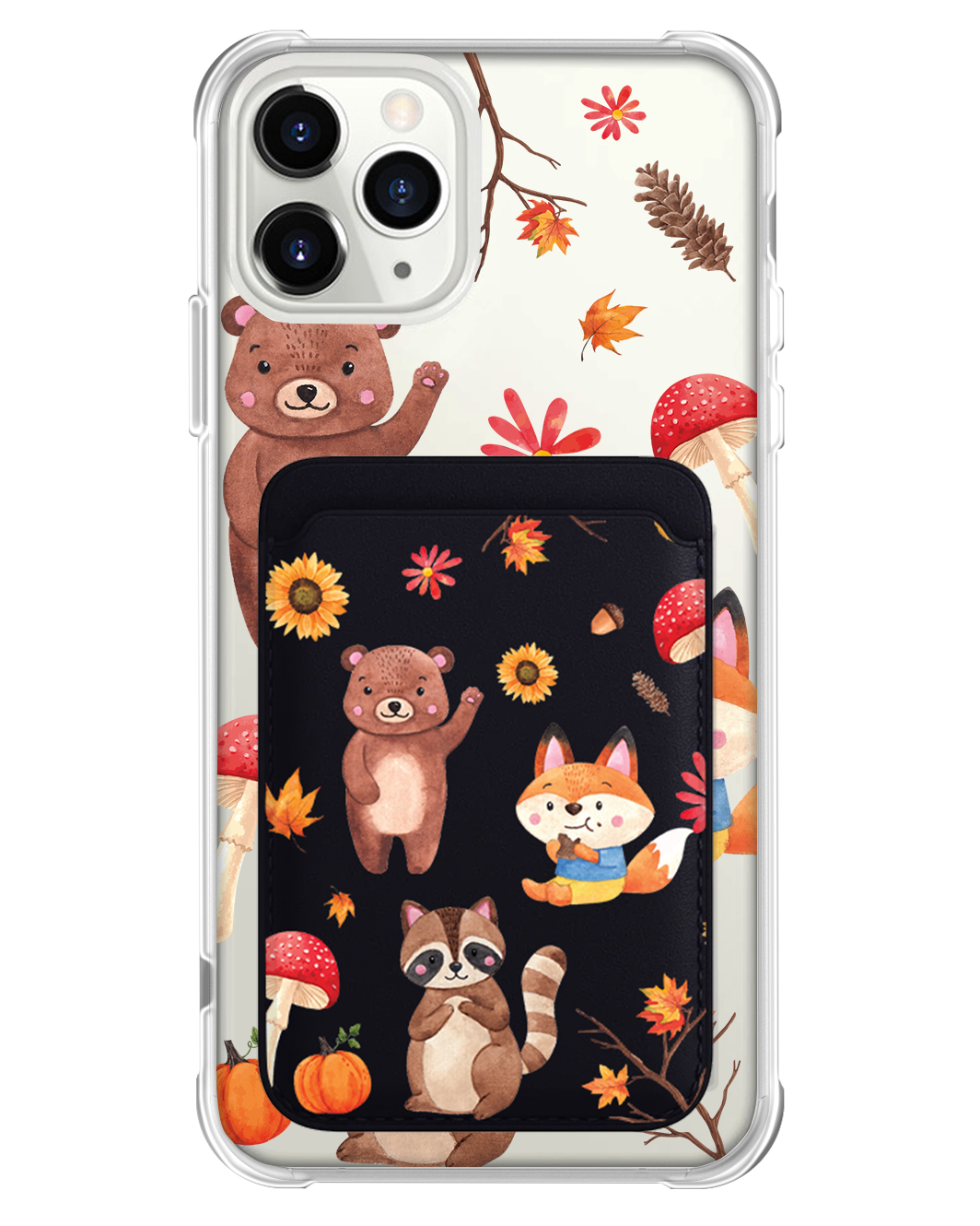 iPhone Magnetic Wallet Case - Autumn Animals