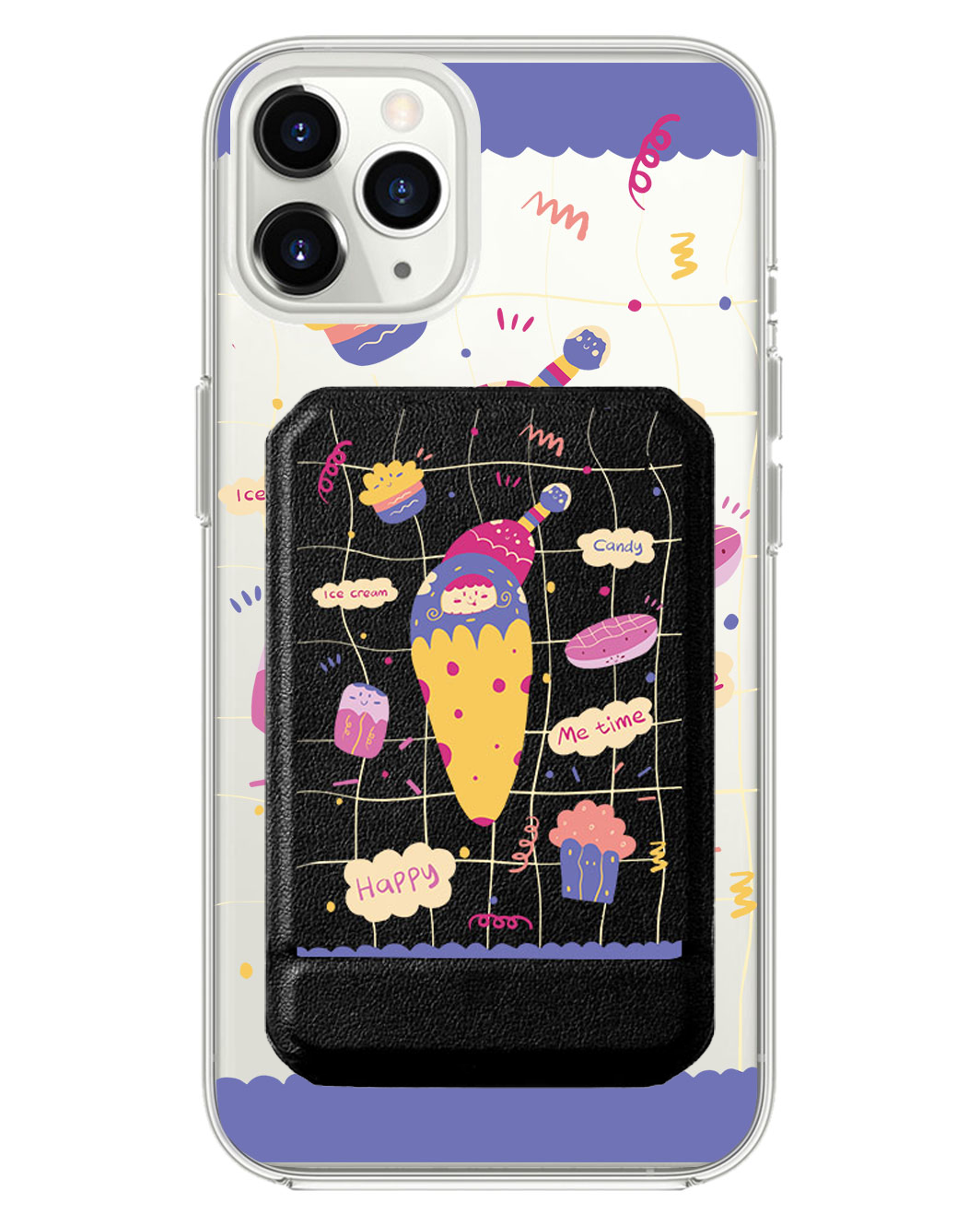 iPhone Magnetic Multifold Wallet - Candy Doodle