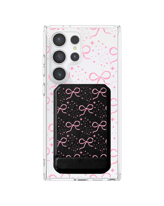 Android Magnetic Multifold Wallet - Coquette Glittery Bow