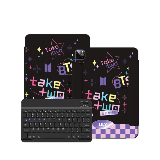 ฝาพับคีย์บอร์ดไร้สายสำหรับ iPad / Android Tab - BTS Take Two