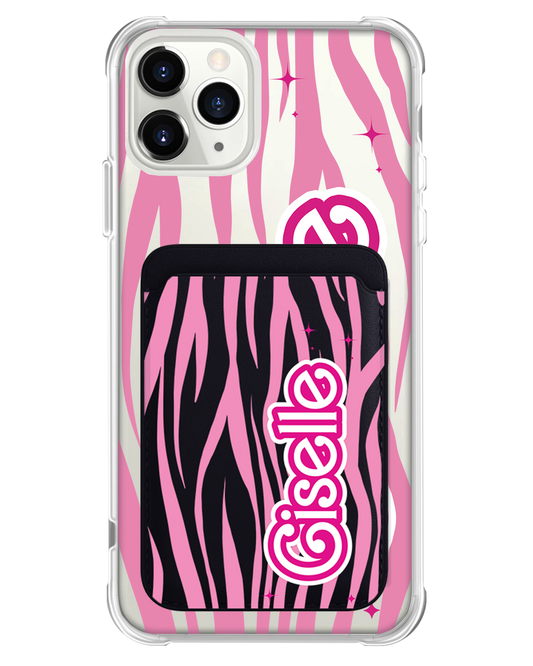 iPhone Magnetic Wallet Case - Barbie Zebra Pattern
