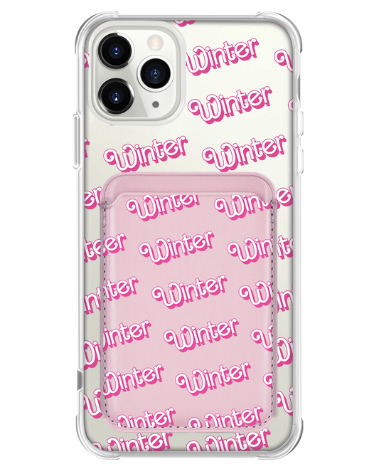 iPhone Magnetic Wallet Case - Barbie Monogram
