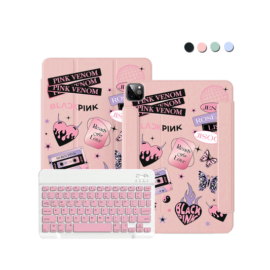 ฝาพับคีย์บอร์ดไร้สายสำหรับ iPad / Android - Blackpink Born Pink