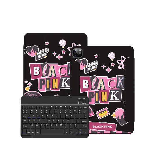 ฝาพับคีย์บอร์ดไร้สายสำหรับ iPad / Android - Blackpink Forever Young