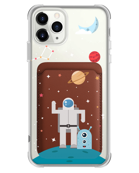 iPhone Magnetic Wallet Case - Blue Alien