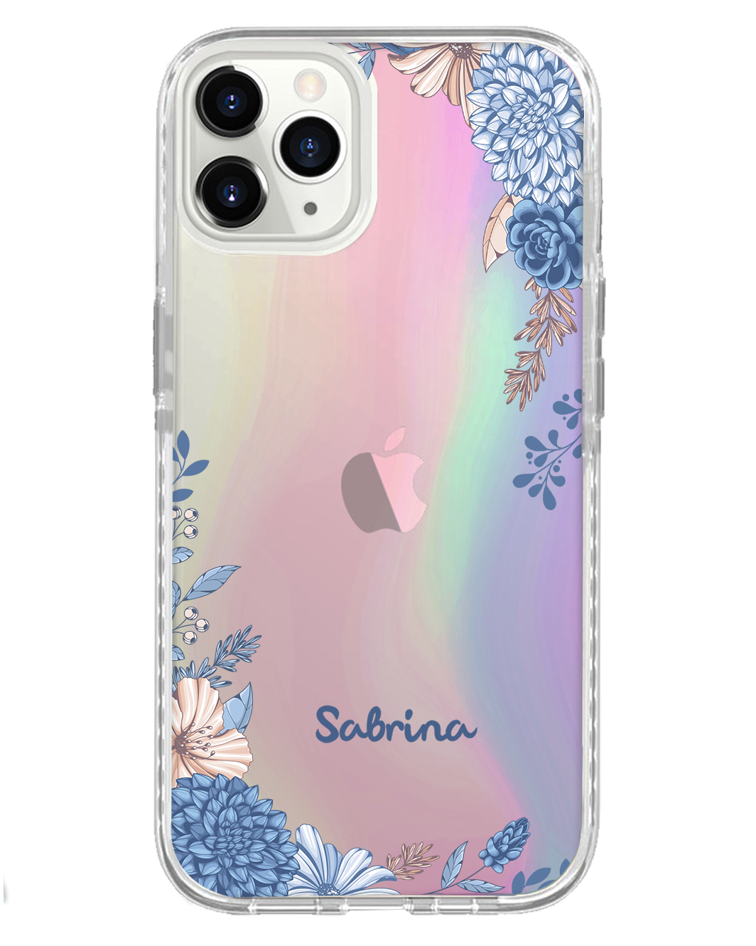 iPhone Rearguard Holo - ลายดอกไม้สีน้ำเงิน