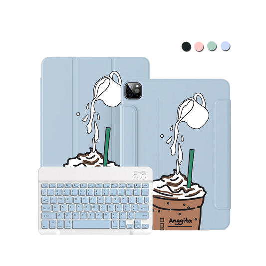 ฝาพับคีย์บอร์ดไร้สายสำหรับ iPad / Android - Coffee Frappe