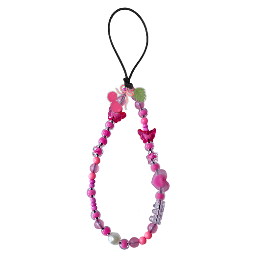 Beaded Strap with Acrylic Charm - Coquette Butterfly
