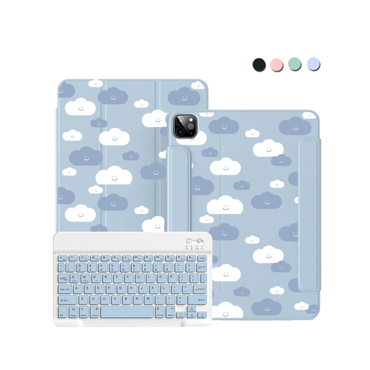 ฝาพับคีย์บอร์ดไร้สายสำหรับ iPad / Android - ลายเมฆ