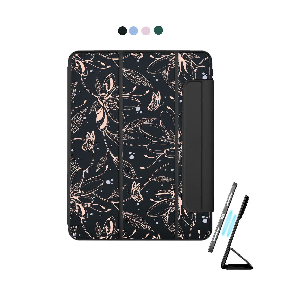 iPad Detachable Flip Cover - Sketchy Flower & Butterfly 1.0