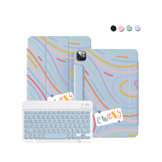 ฝาพับคีย์บอร์ดไร้สายสำหรับ iPad / Android - Doodle Monogram 2.0
