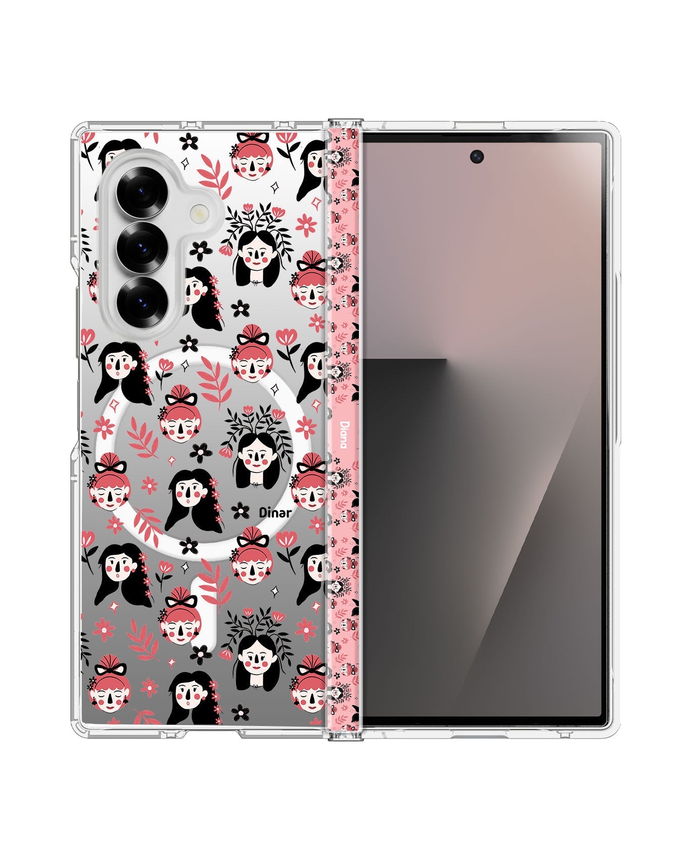 Android Flip / Fold Rearguard Hinge - Flowery Faces