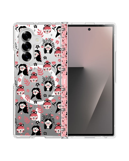 Android Flip / Fold Rearguard Hinge - Flowery Faces