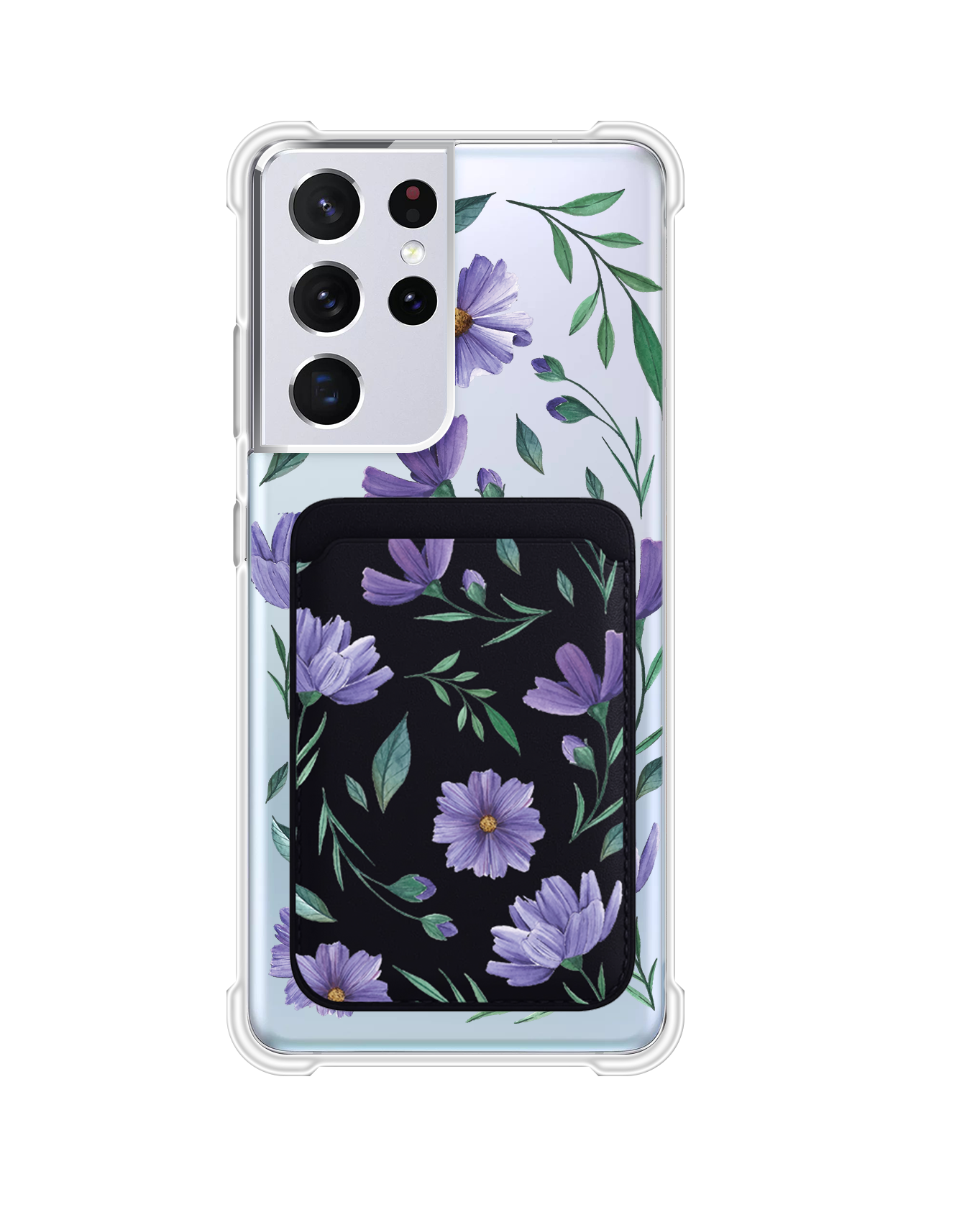 เคสกระเป๋าสตางค์แม่เหล็ก Android - สีม่วงเดือนกุมภาพันธ์