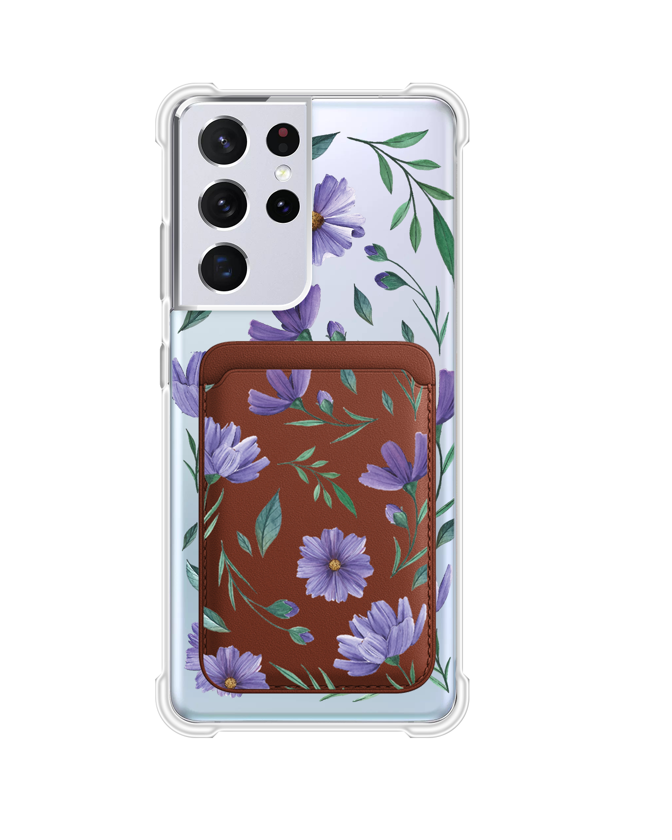 เคสกระเป๋าสตางค์แม่เหล็ก Android - สีม่วงเดือนกุมภาพันธ์