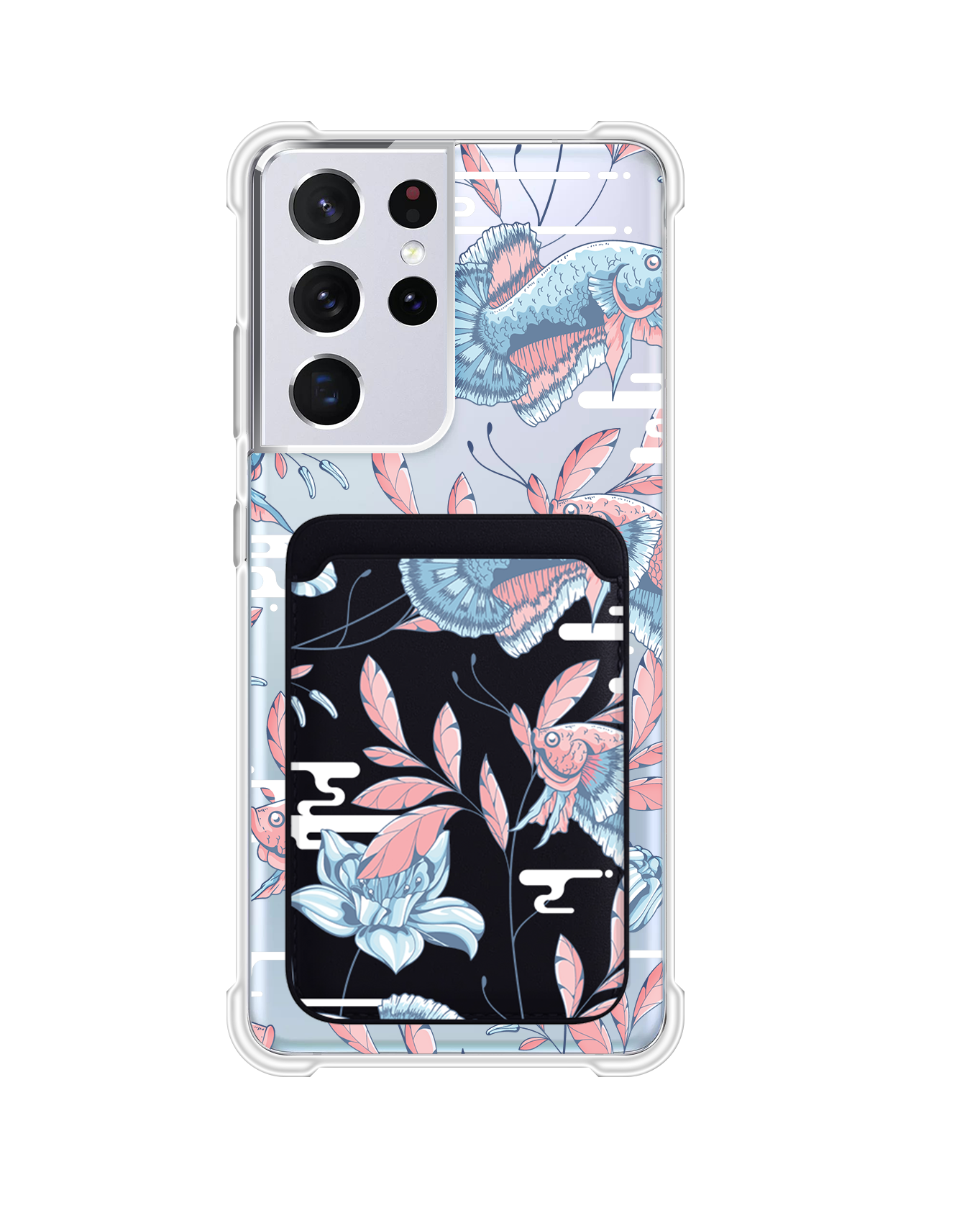 Android Magnetic Wallet Case - Fish & Floral 3.0