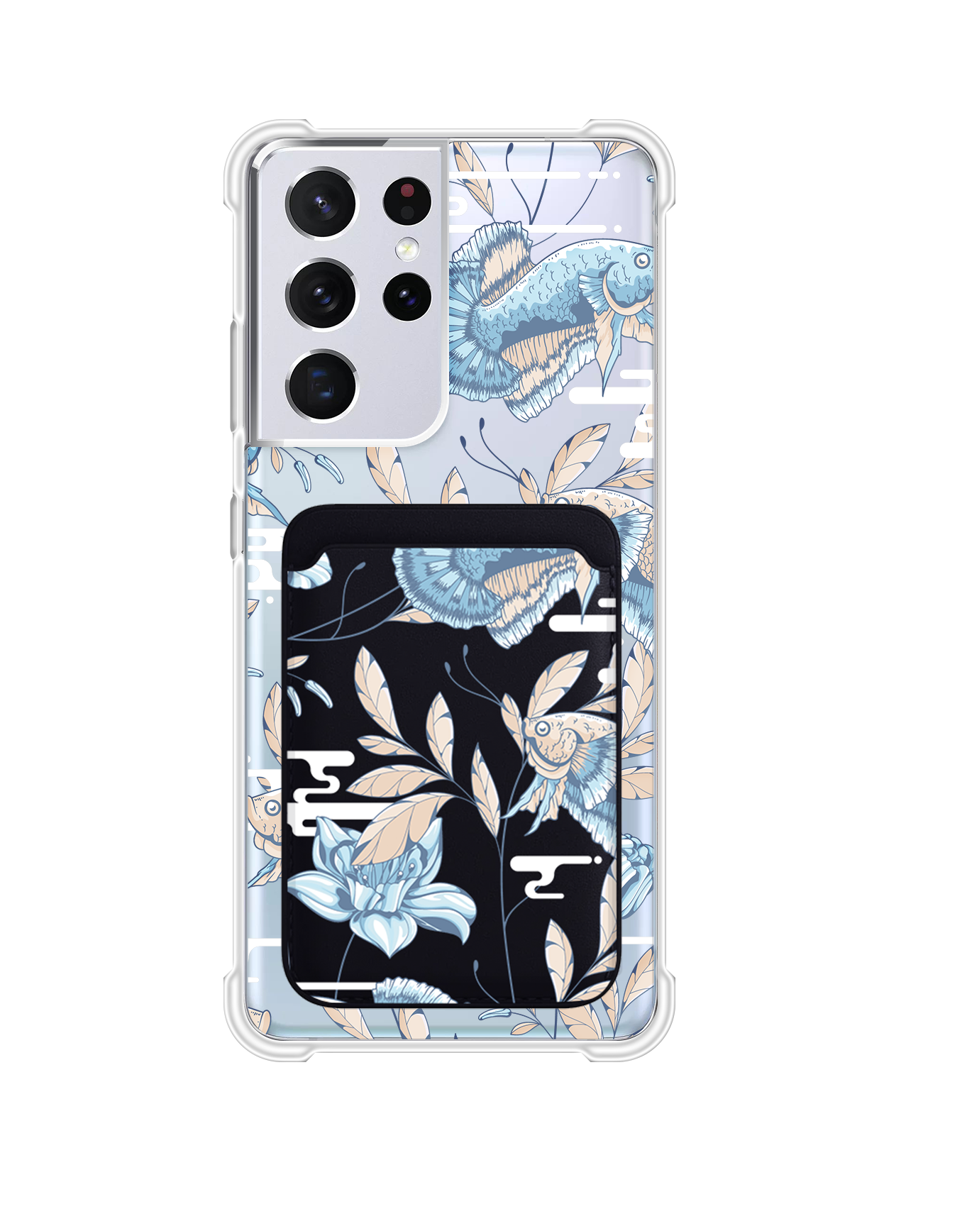 Android Magnetic Wallet Case - Fish & Floral 4.0