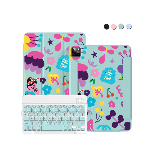 ฝาพับคีย์บอร์ดไร้สายสำหรับ iPad / Android Tab - Girl Power 1.0