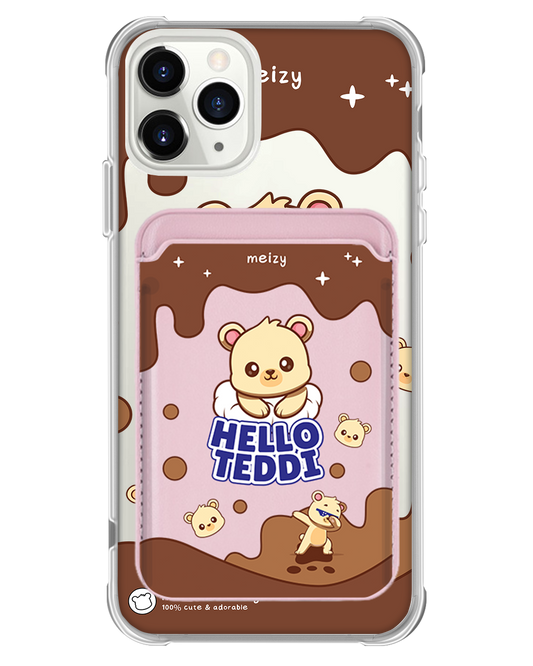 iPhone Magnetic Wallet Case - Hello Teddy 1.0