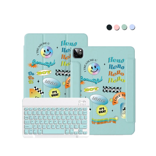 ฝาพับคีย์บอร์ดไร้สายสำหรับ iPad / Android Tab - Hello Treasure