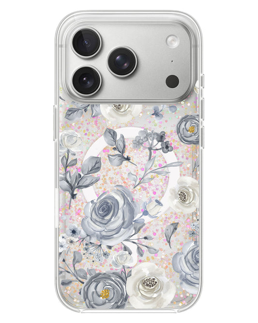 iPhone Glitter Case - Blue Rose