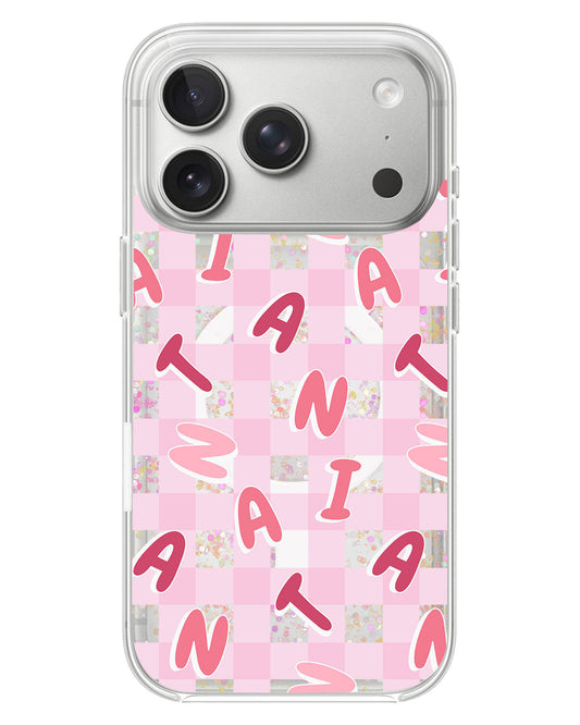 iPhone Glitter Case - Checkered Monogram 1.0