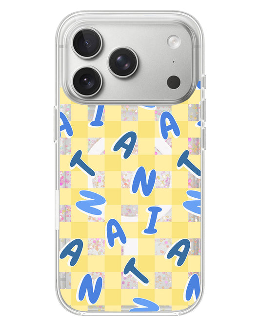 iPhone Glitter Case - Checkered Monogram 3.0