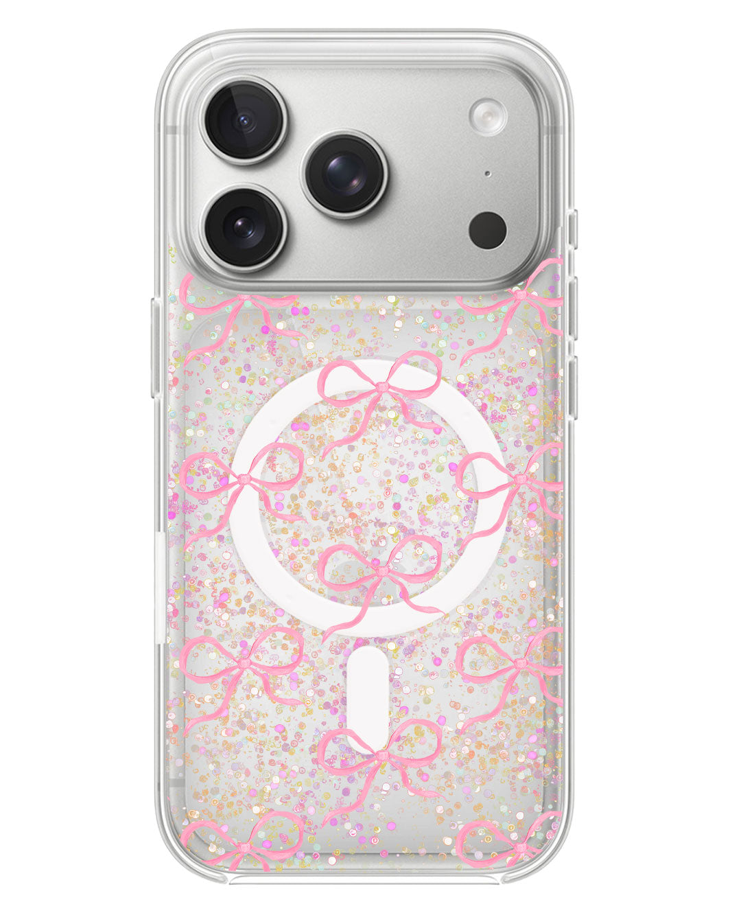 iPhone Glitter Case - Coquette Pink Bow