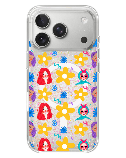 iPhone Glitter Case - Daisy Faces