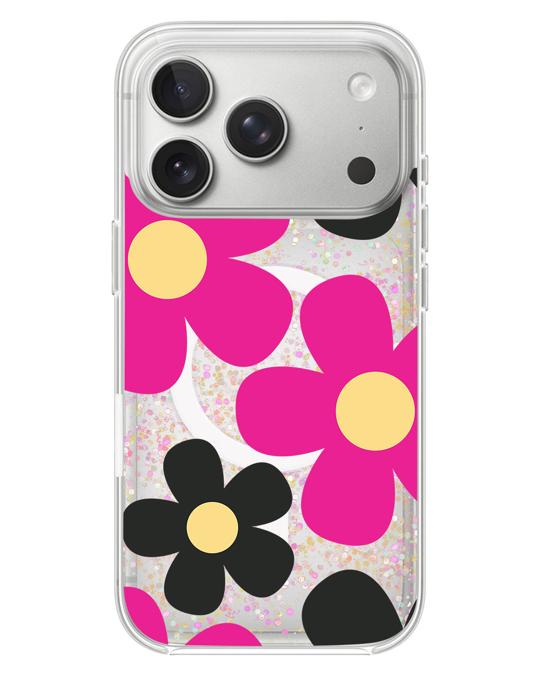iPhone Glitter Case - Daisy Hot Pink