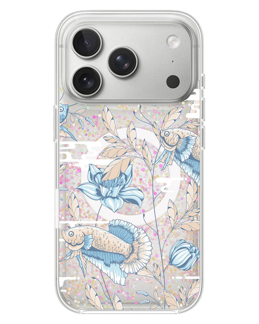 iPhone Glitter Case - Fish & Floral 4.0