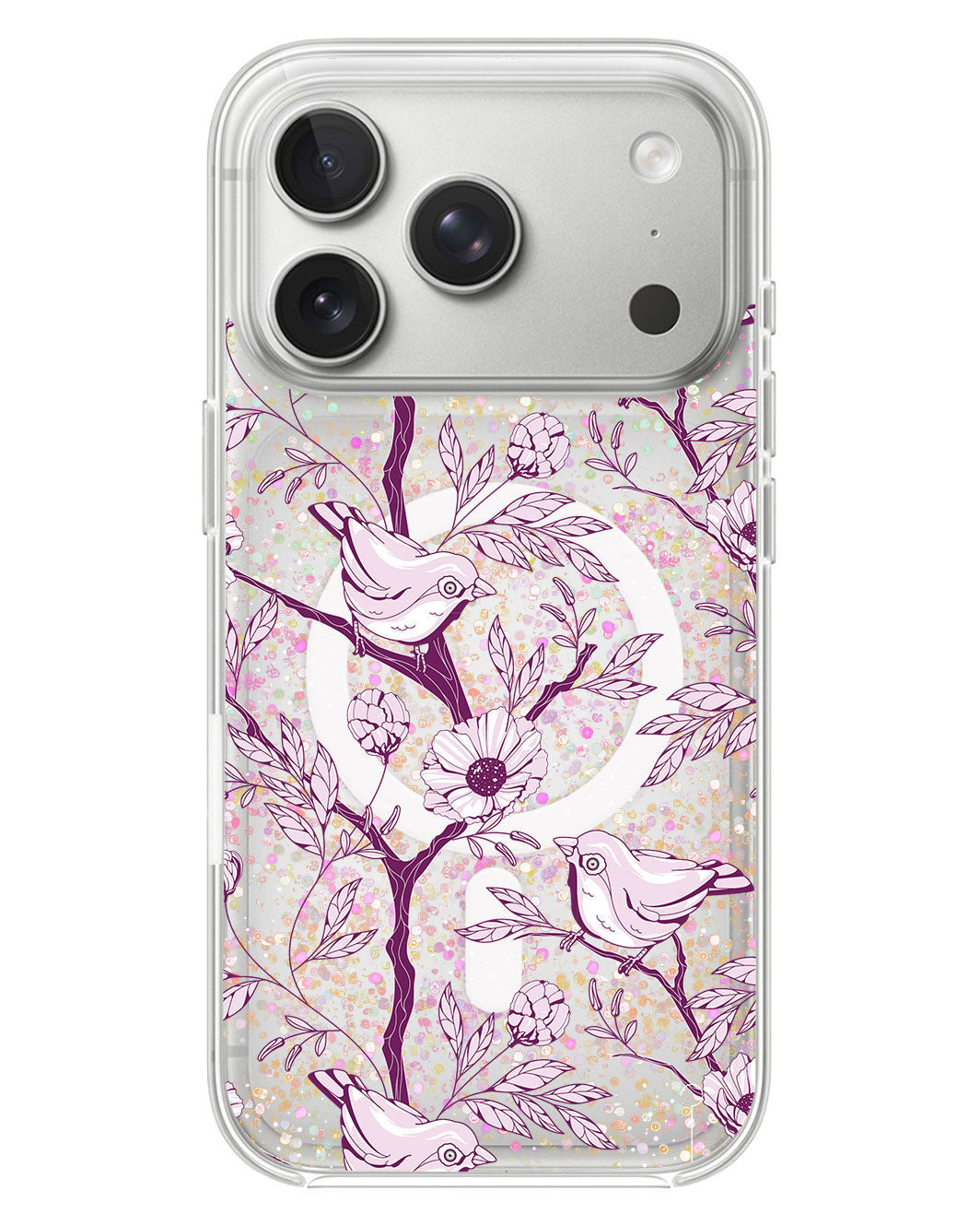 iPhone Glitter Case - Lovebird Monochrome 5.0