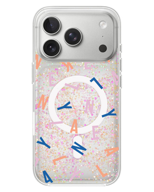 iPhone Glitter Case - Monogram 1.0 Rainbow