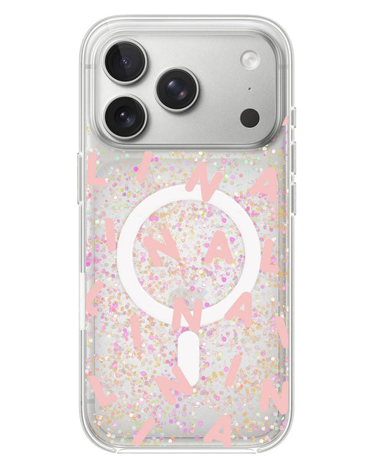 iPhone Glitter Case - Monogram 2.0 Pink