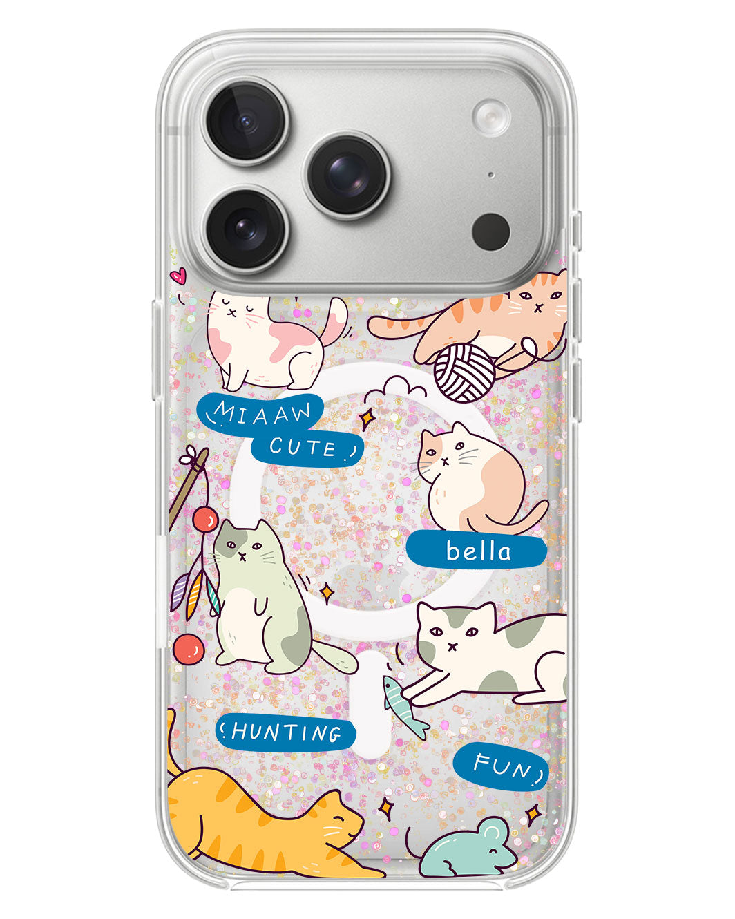 iPhone Glitter Case - Playful Cat 2.0