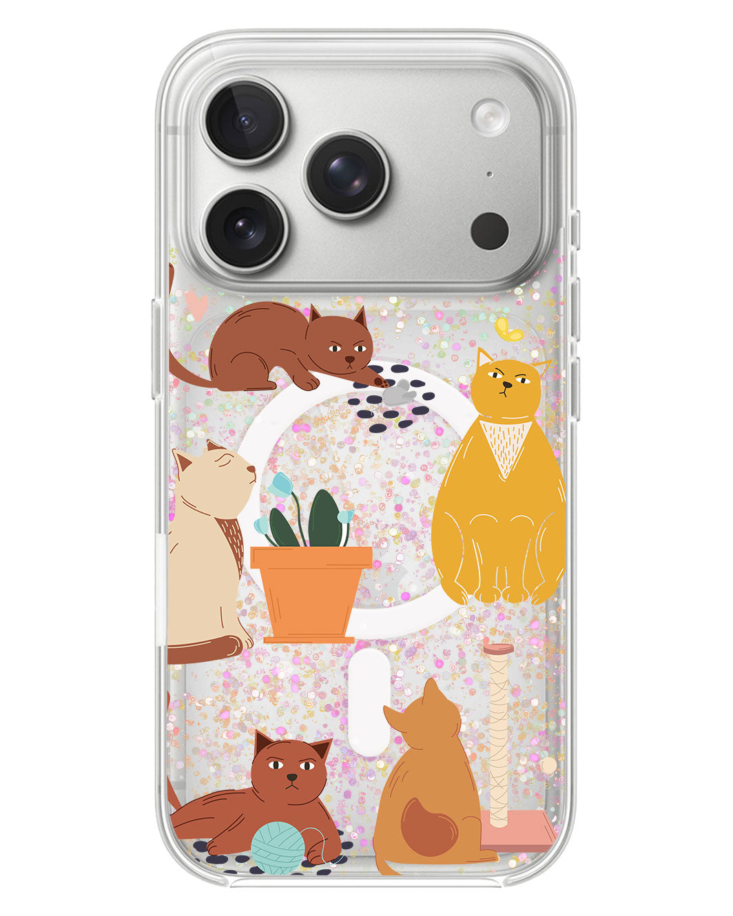 iPhone Glitter Case - Playful Cat