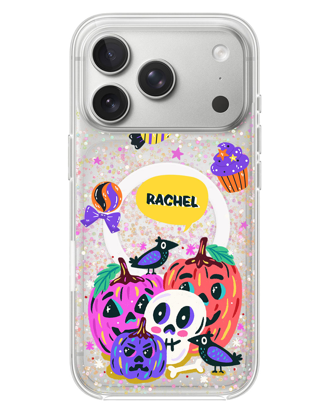 iPhone Glitter Case - Pumpkins Monster