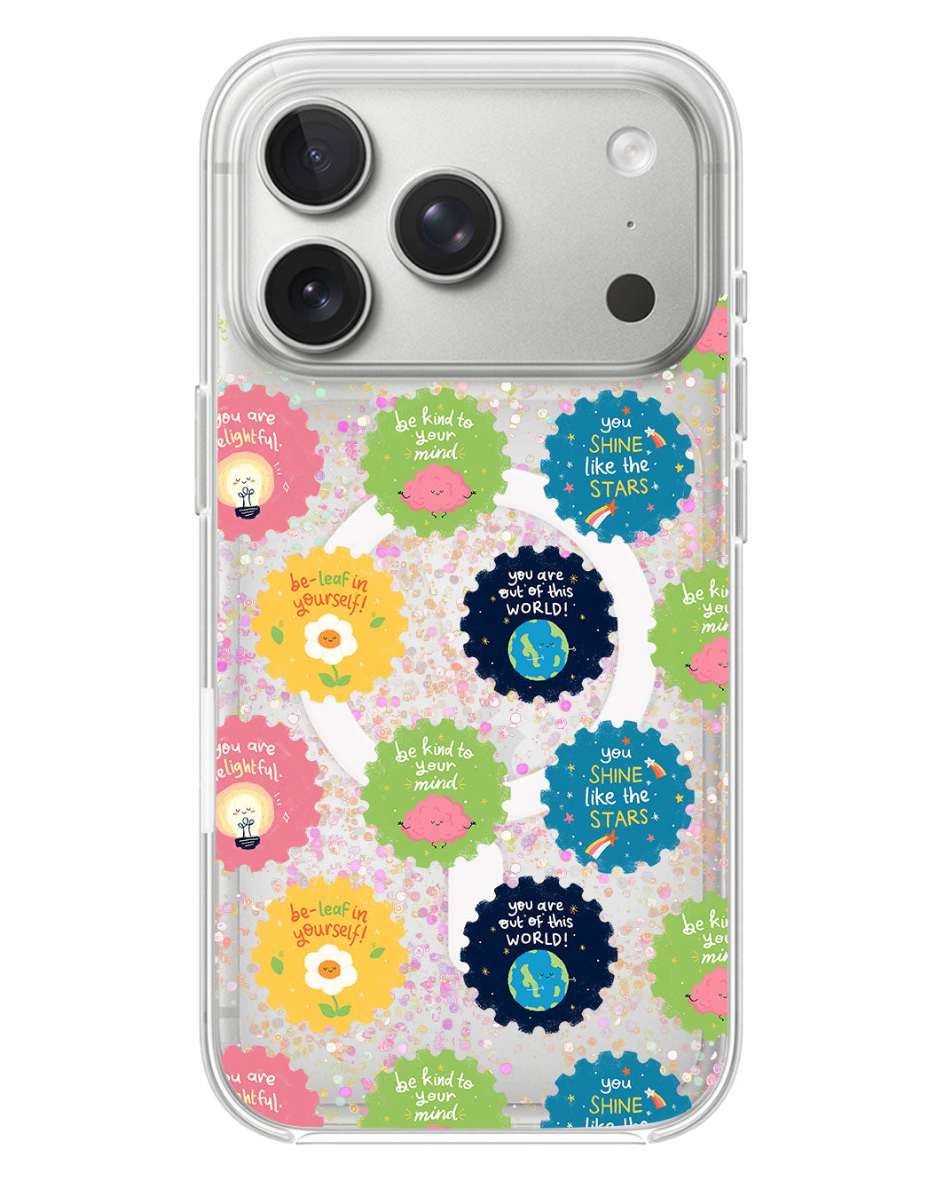iPhone Glitter Case - Quotes Stamps