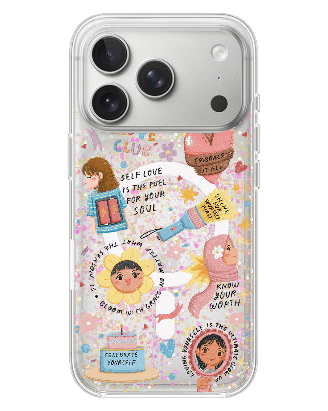 iPhone Glitter Case - Self Love Club