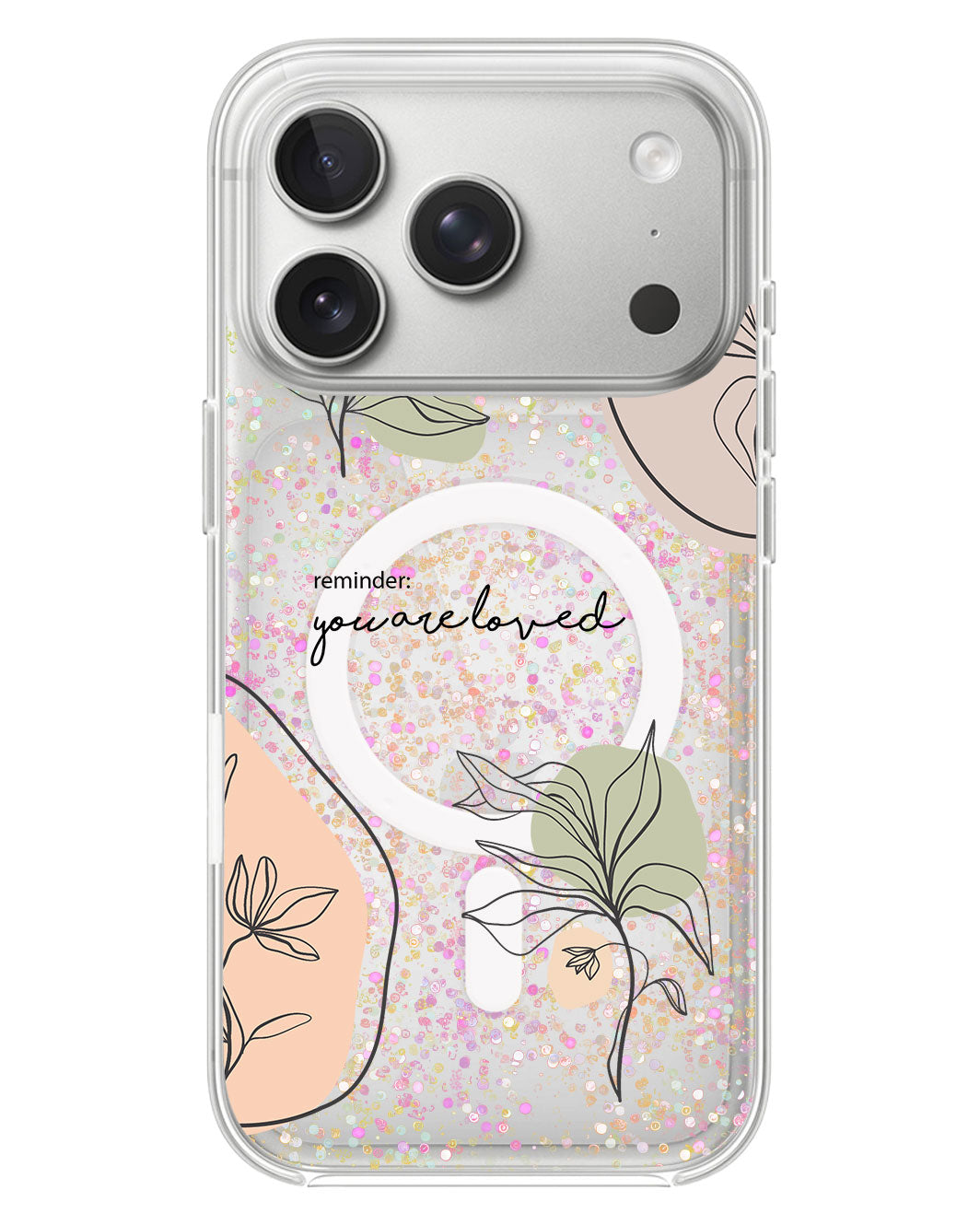 iPhone Glitter Case - Sketchy Flower New