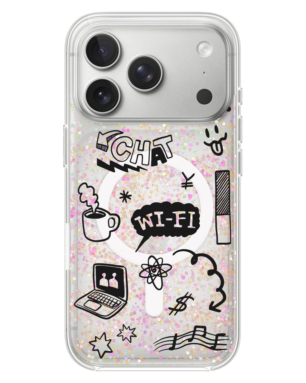 iPhone Glitter Case - Social Black