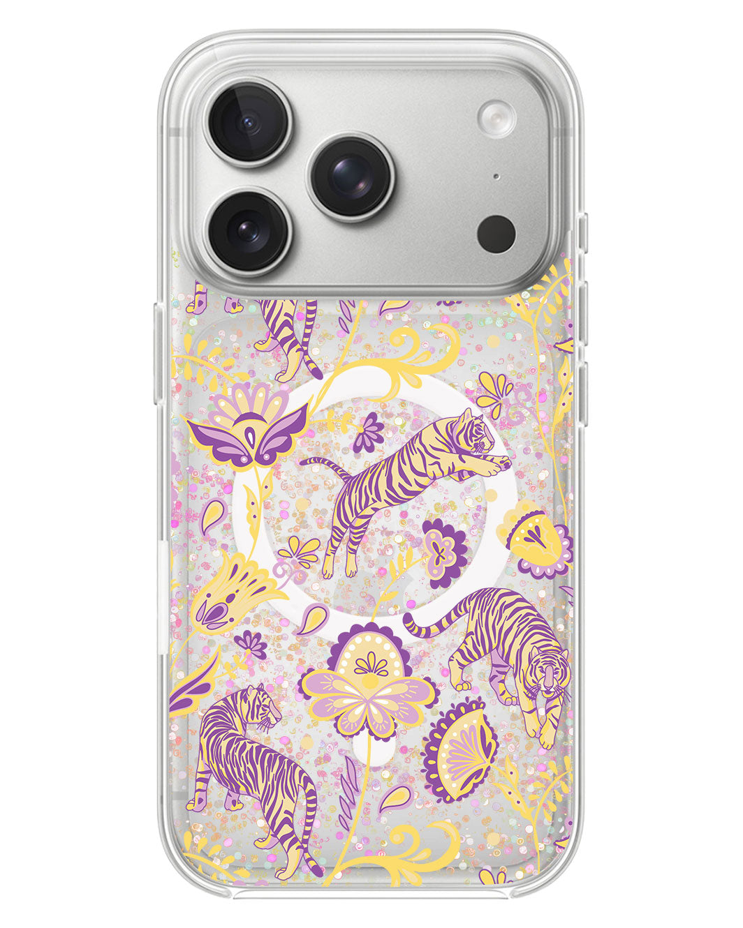 iPhone Glitter Case - Tiger & Floral 4.0