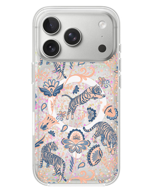 iPhone Glitter Case - Tiger & Floral 5.0