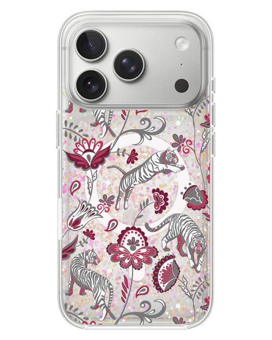 iPhone Glitter Case - Tiger & Floral 6.0
